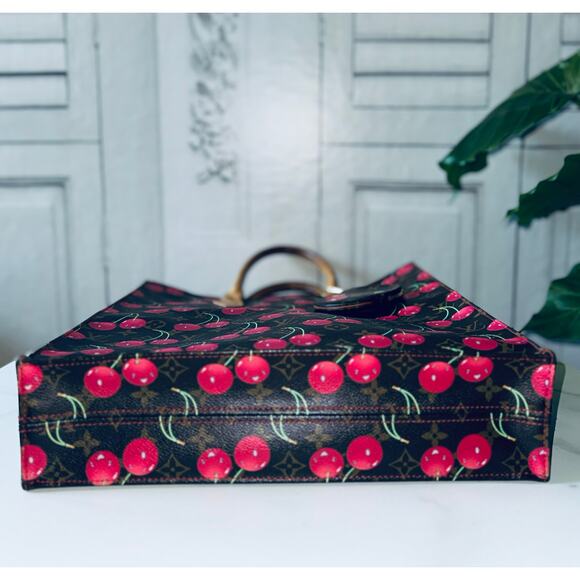 🍒Louis Vuitton Takashi Murakami Cerises Cherries Sac Plat and Round Coin Purse - Picture 9 of 16